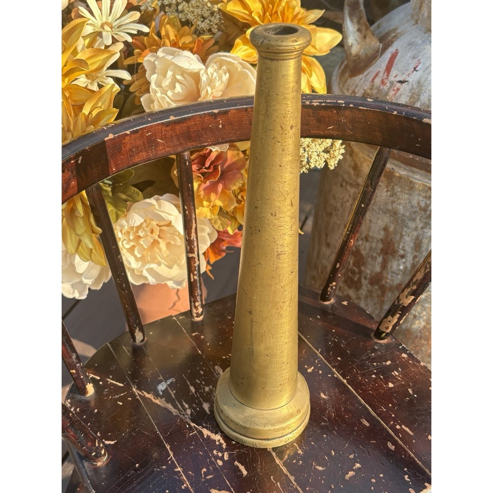 Vintage 12" Solid Brass Fire Hose Nozzle Firefighter Memorabilia Decor